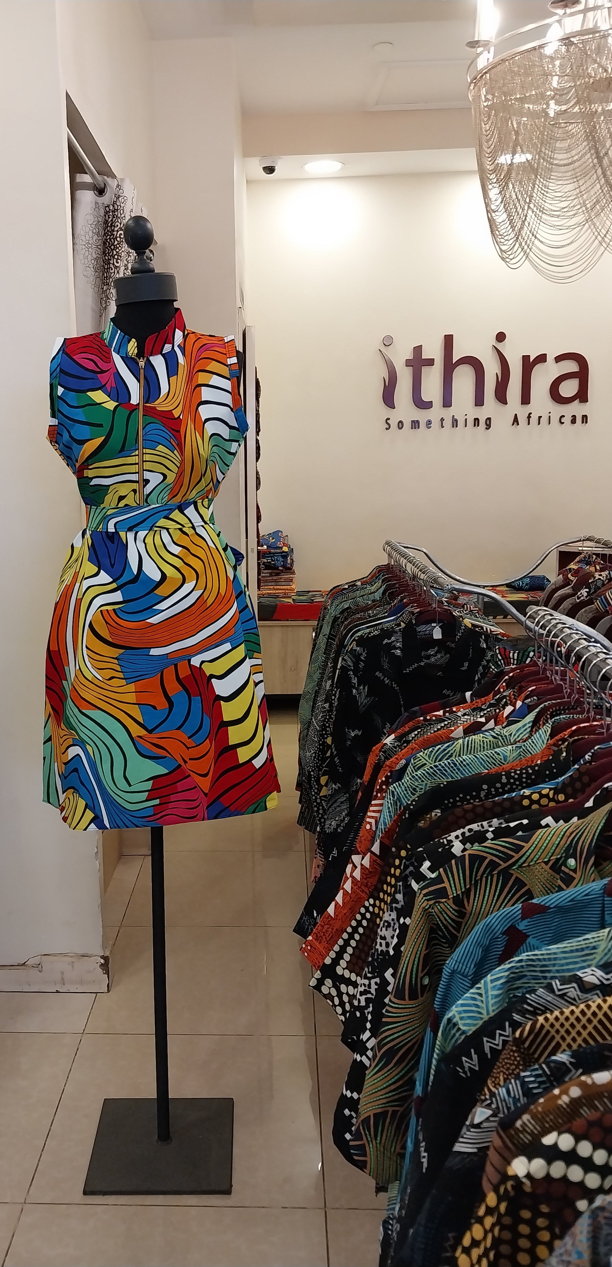 Ithira Kenya - Multicoloured Kitenge Sleeveless Knee-Length Dress - African  Print A-Line Dress
