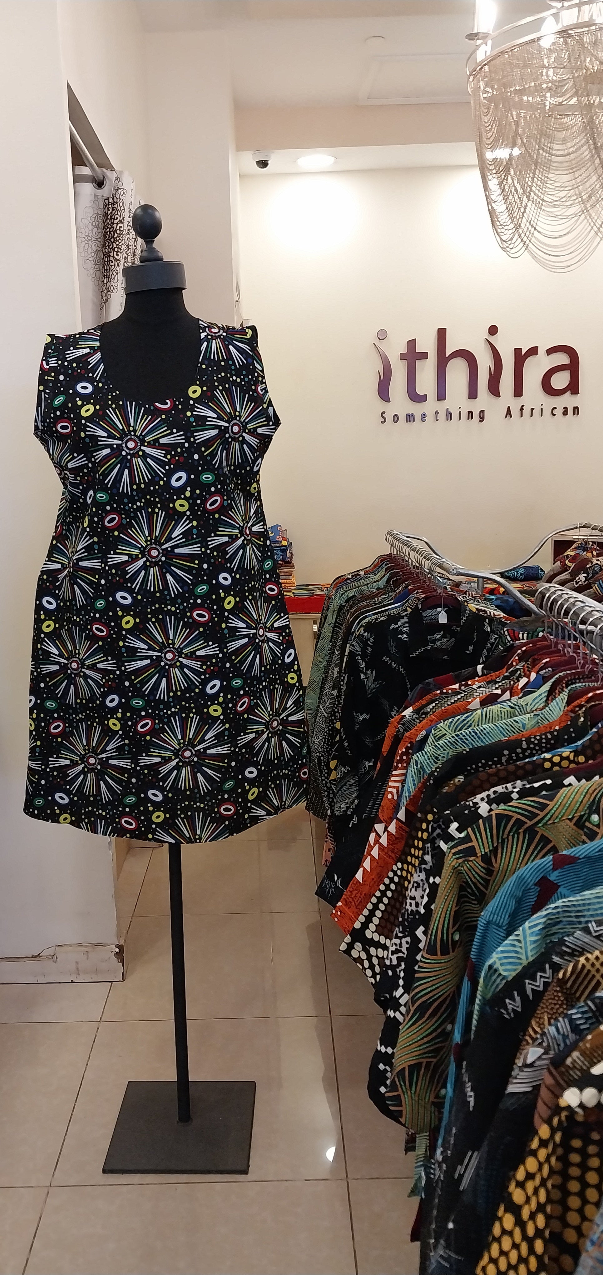 Playful Kitenge Sleeveless Knee-Length Dress - African Print A-Line Dress