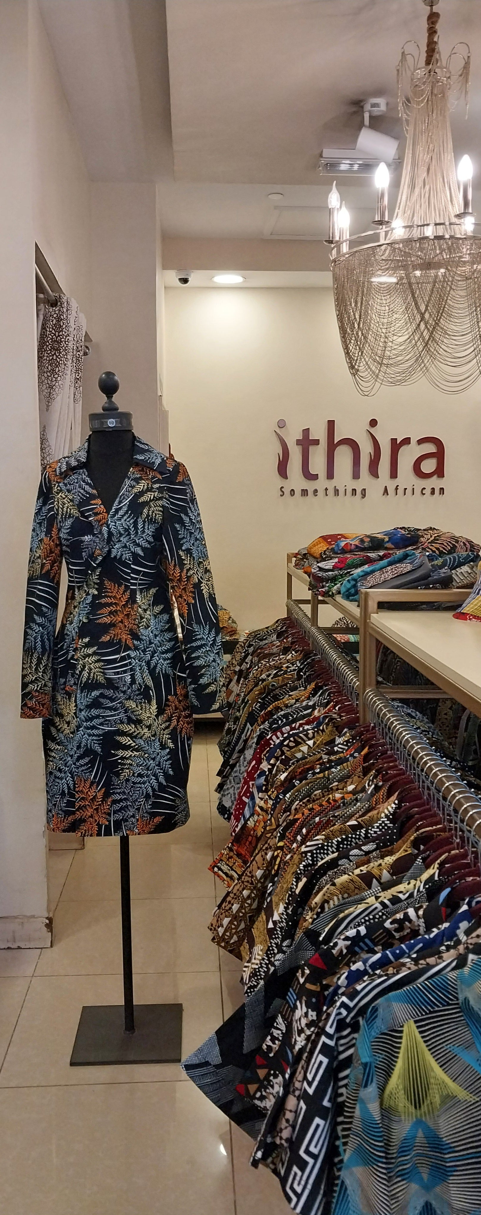Grey Floral Kitenge Coat Dress - African Print Professional Button-Down Dress