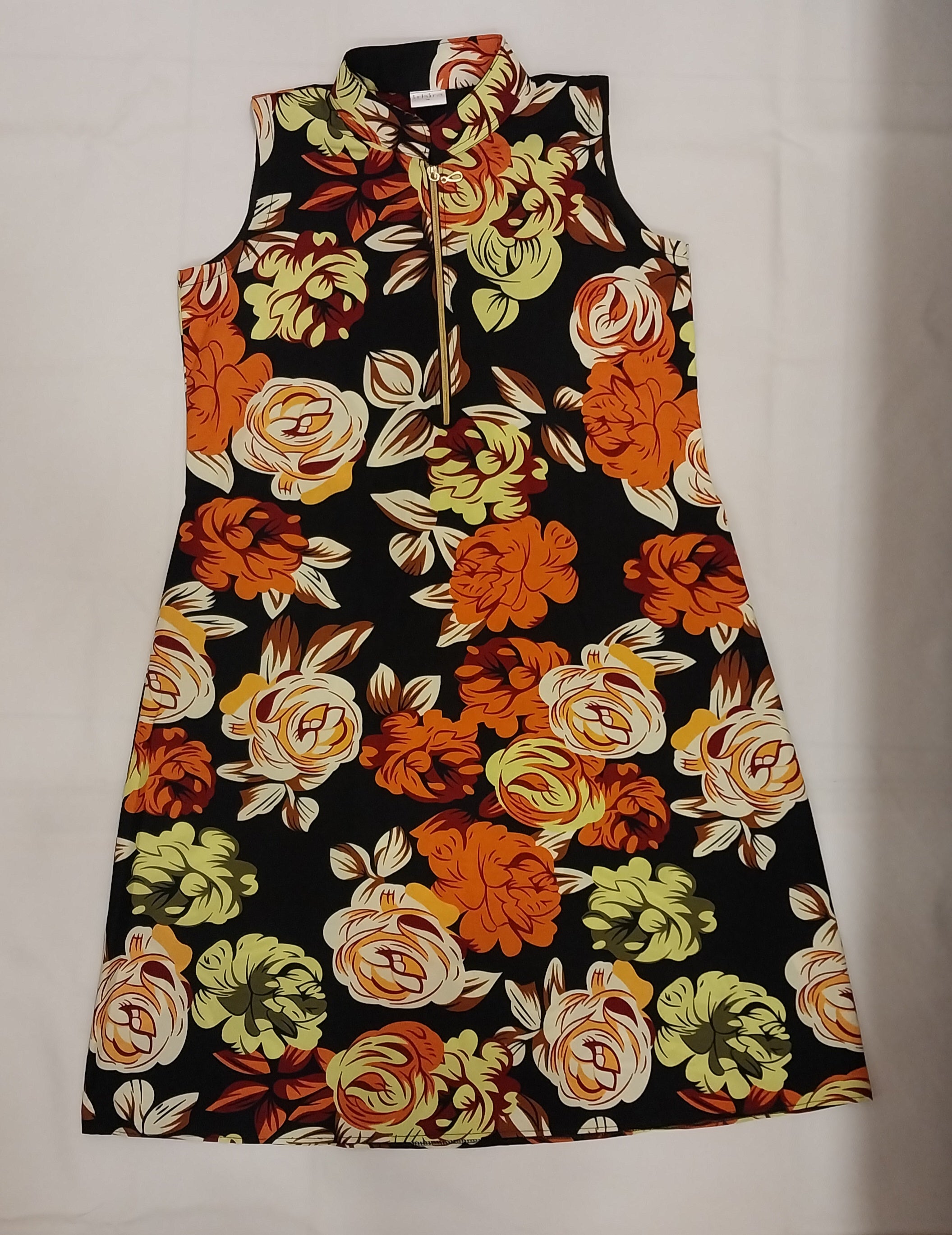 Floral Kitenge Sleeveless Knee-Length Dress - African Print A-Line Dress