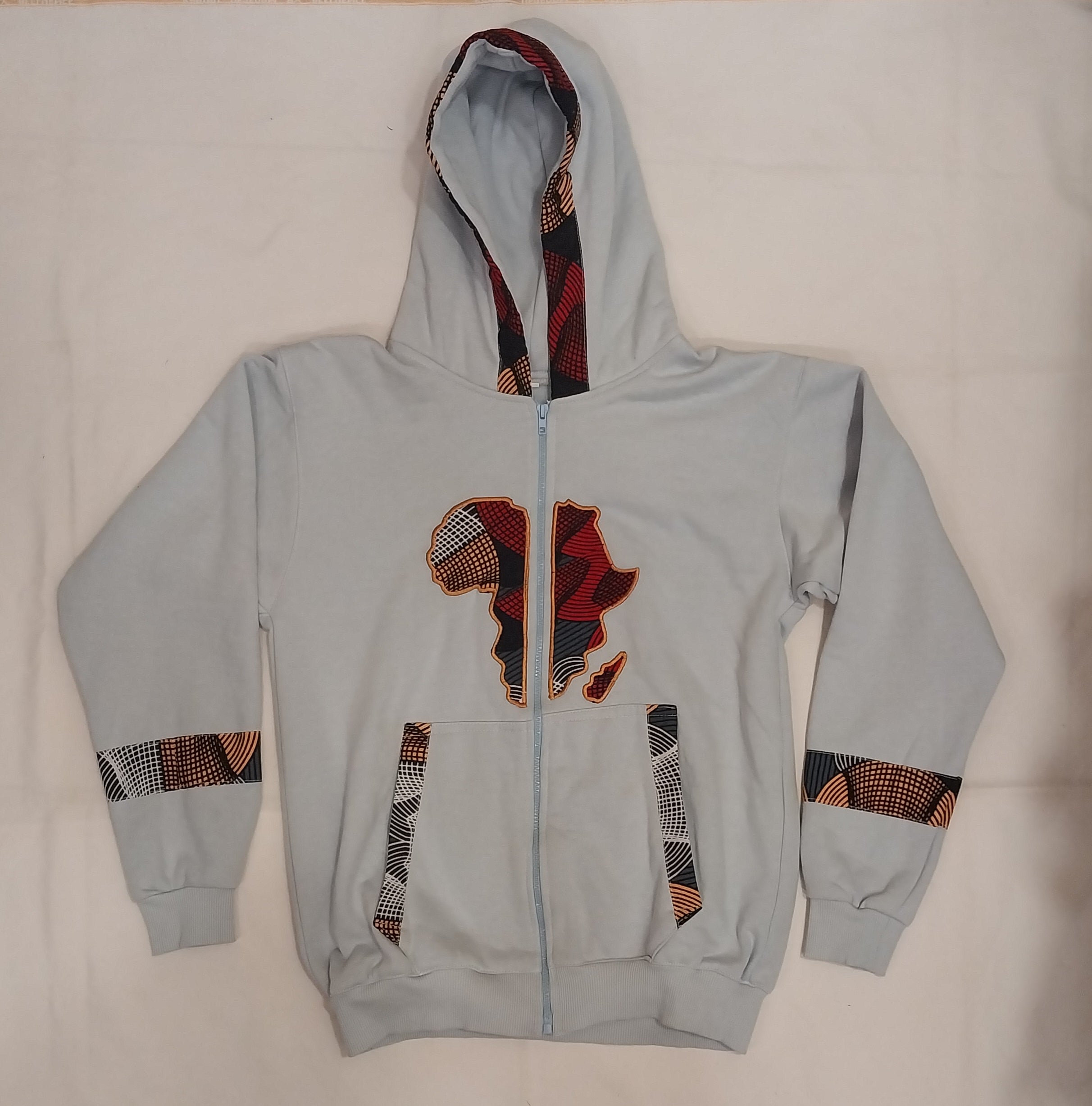 Sky Blue Minimalist African Map Hoodie