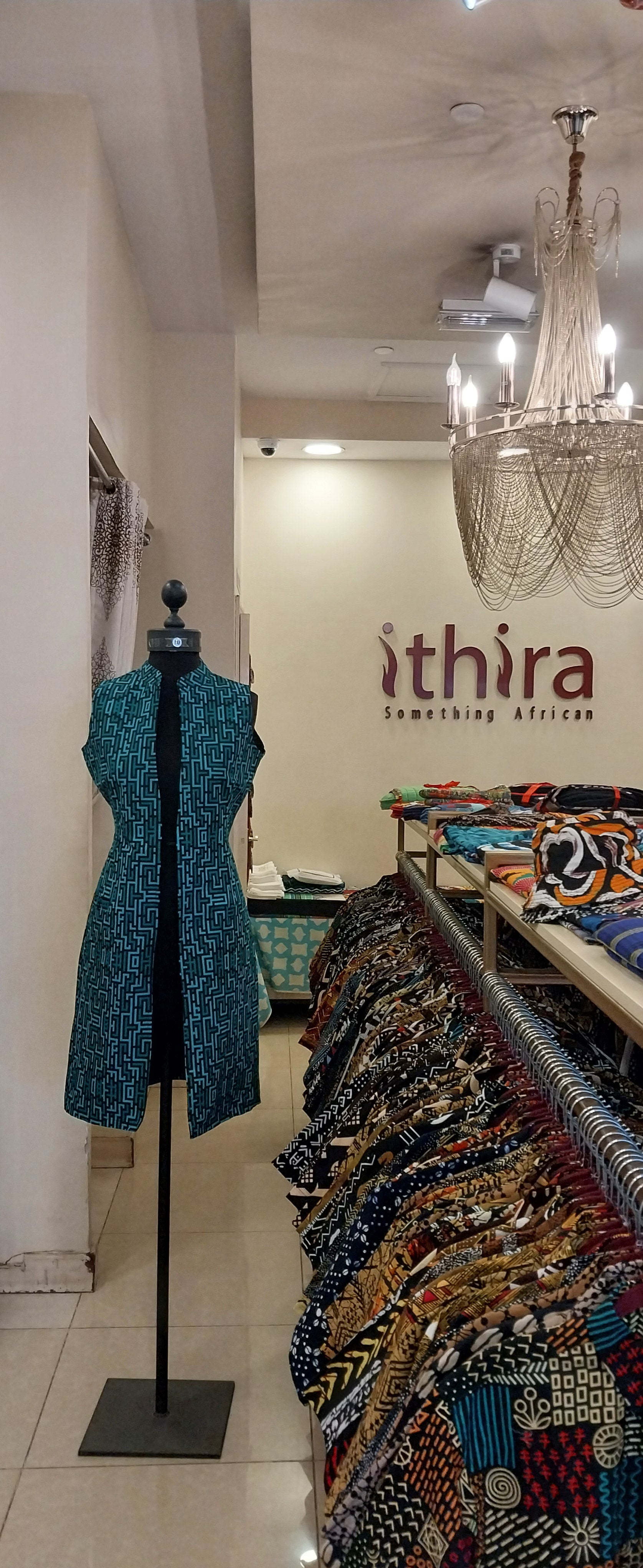 Turquoise Green Geometric Sleeveless Kitenge Kimono - Knee-Length African Print Layering Piece