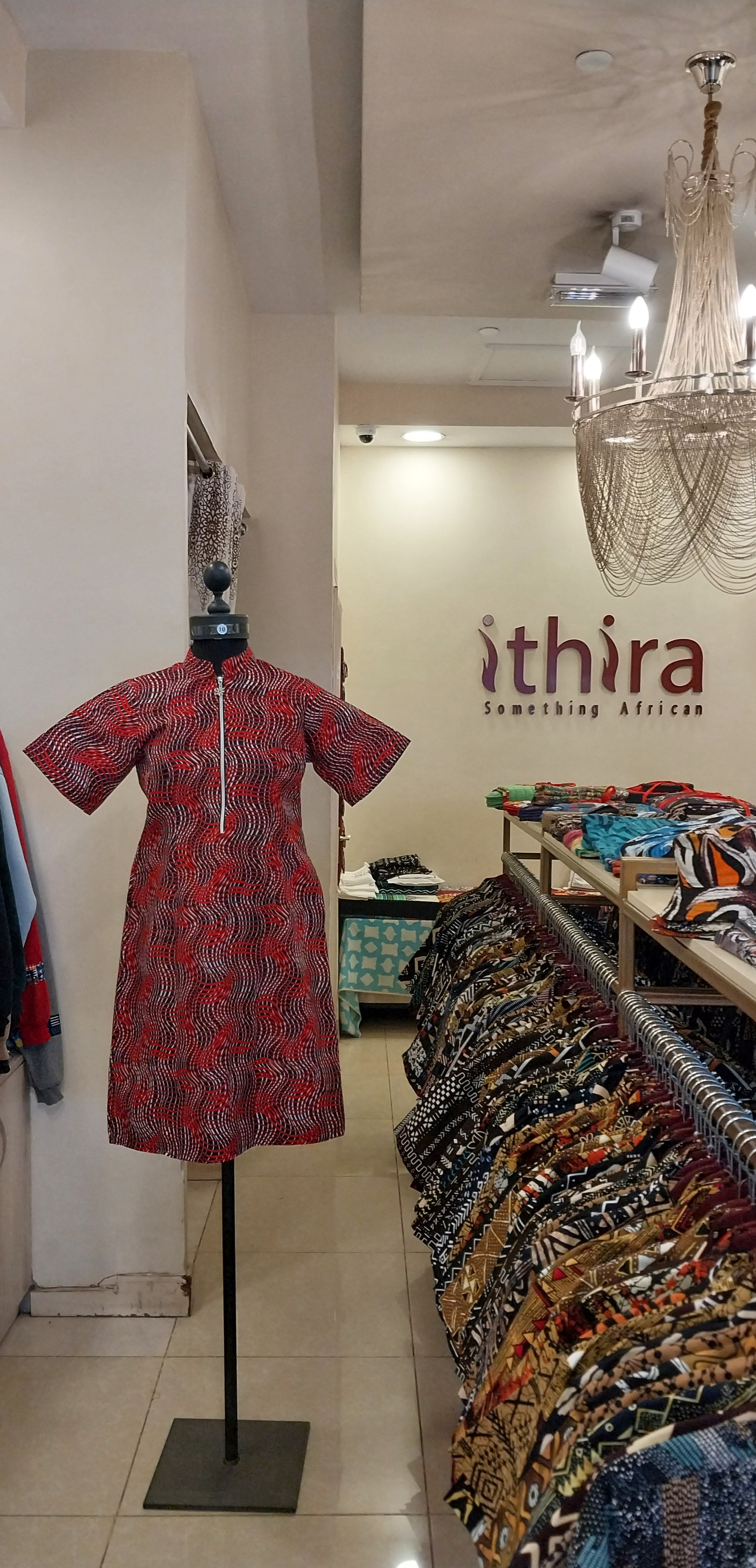 Red Geometric Half-Zipped Sleeved Knee-Length Dresses – Effortless Style Meets Everyday Comfort