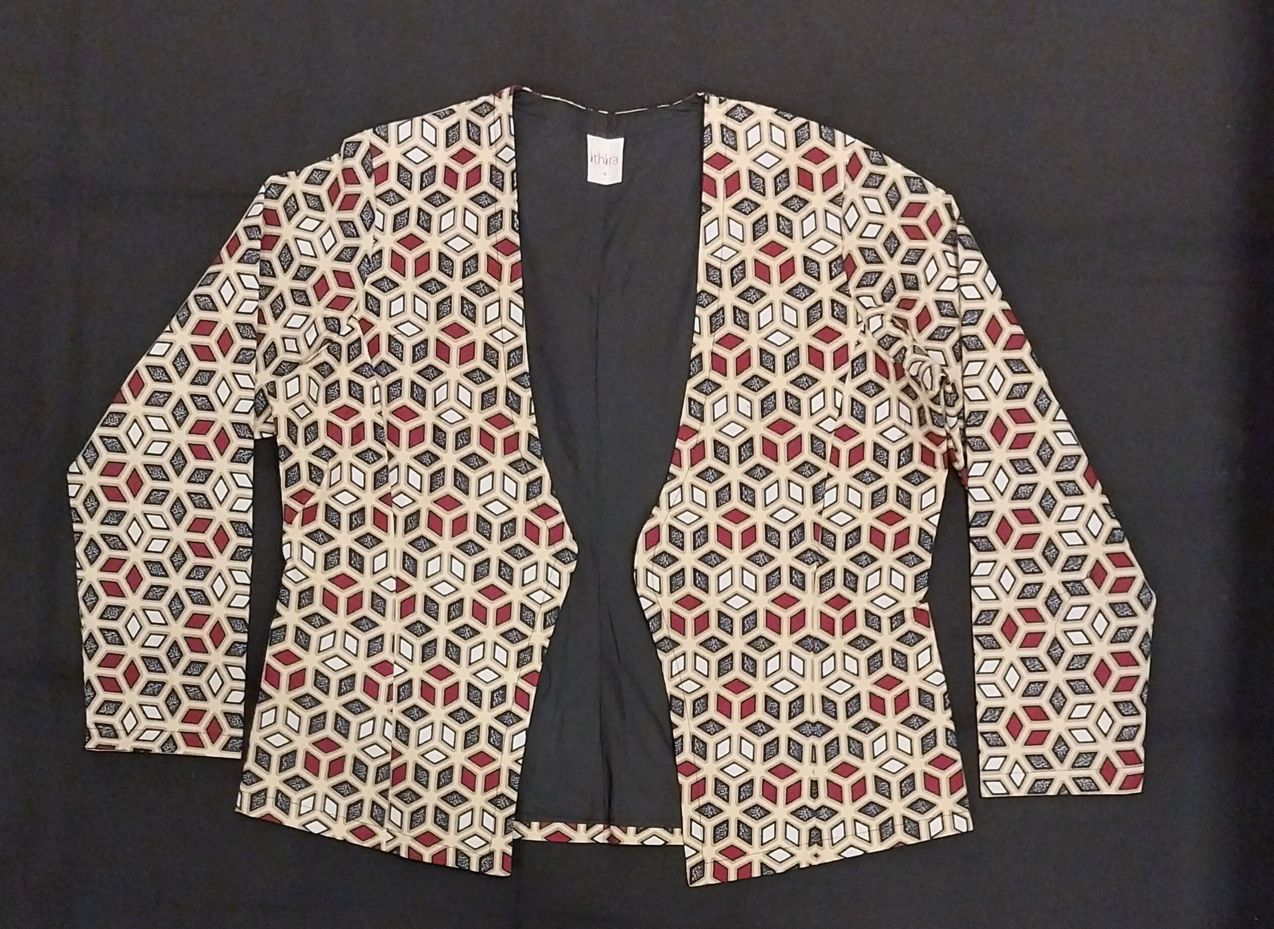 Beige African Print Kitenge Blazer - Bold Corporate Jacket