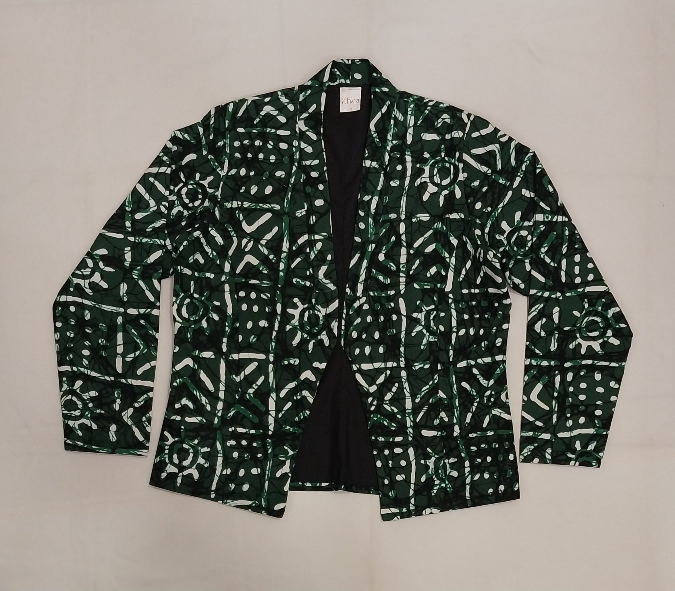 Green African Print Kitenge Blazer - Bold Corporate Jacket