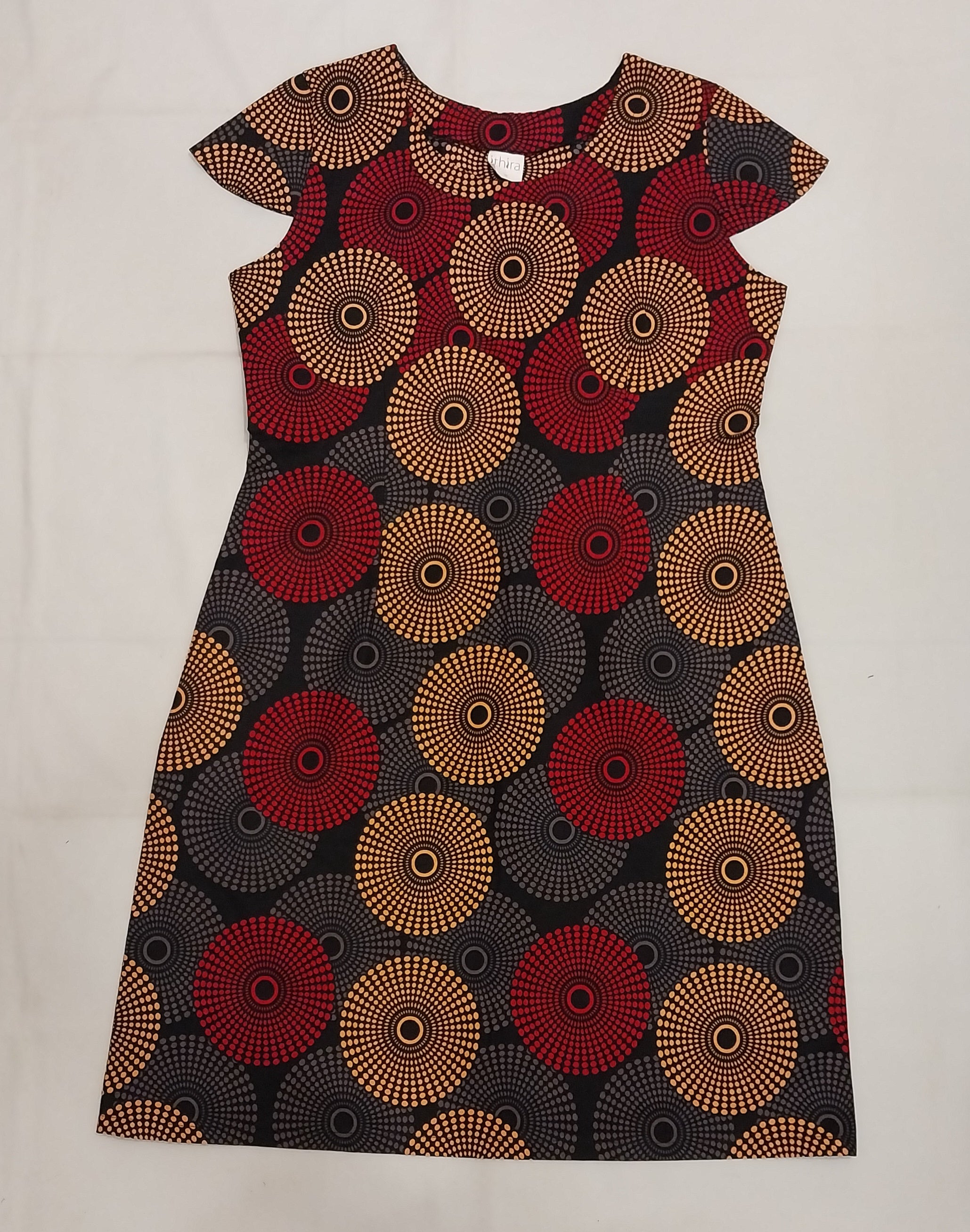 Red & Brown Cup Sleeved Knee-Length Dresses – Effortless Style Meets Everyday Comfort