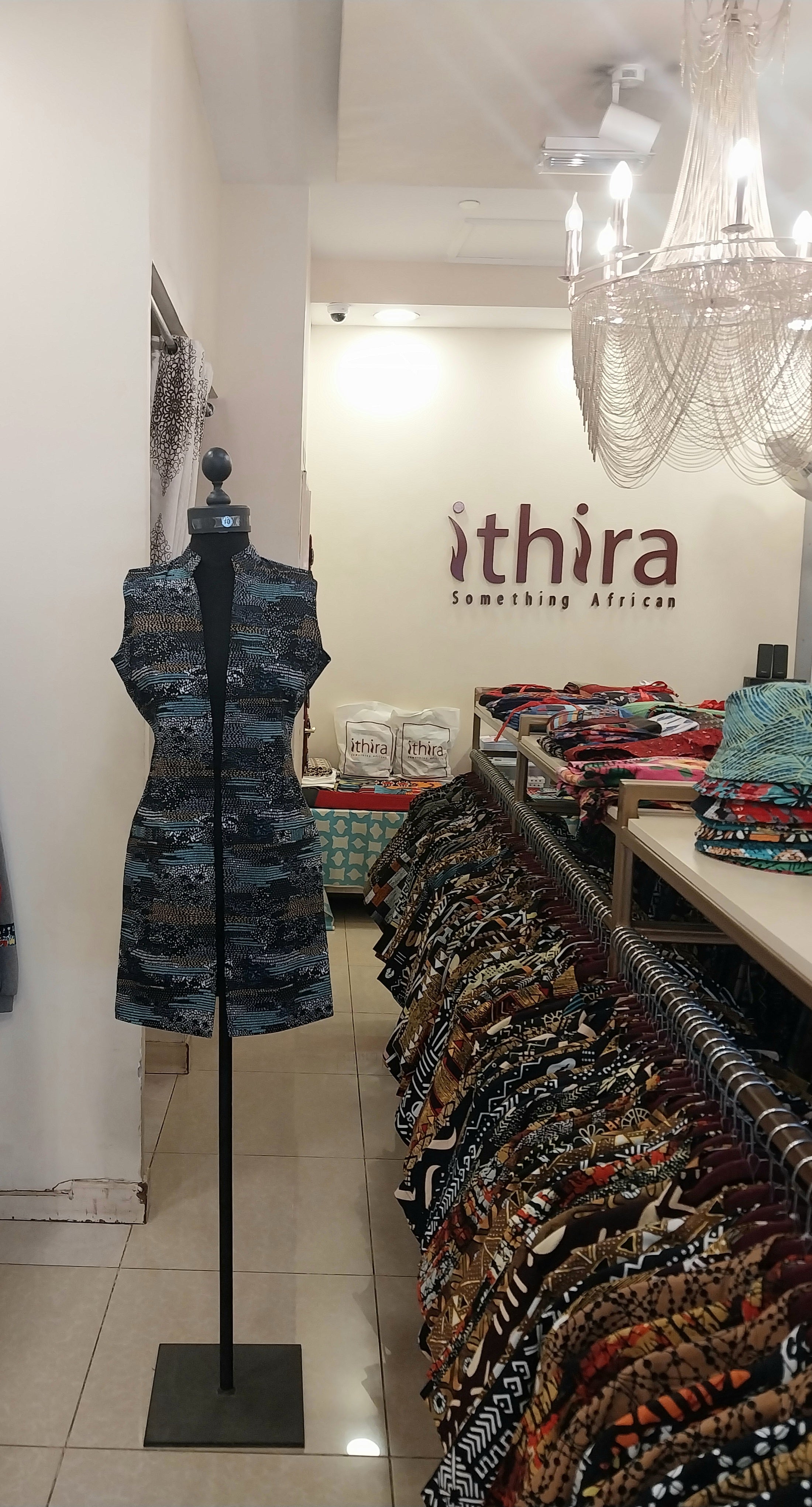 Turquoise Blue Geometric Sleeveless Kitenge Kimono - Knee-Length African Print Layering Piece