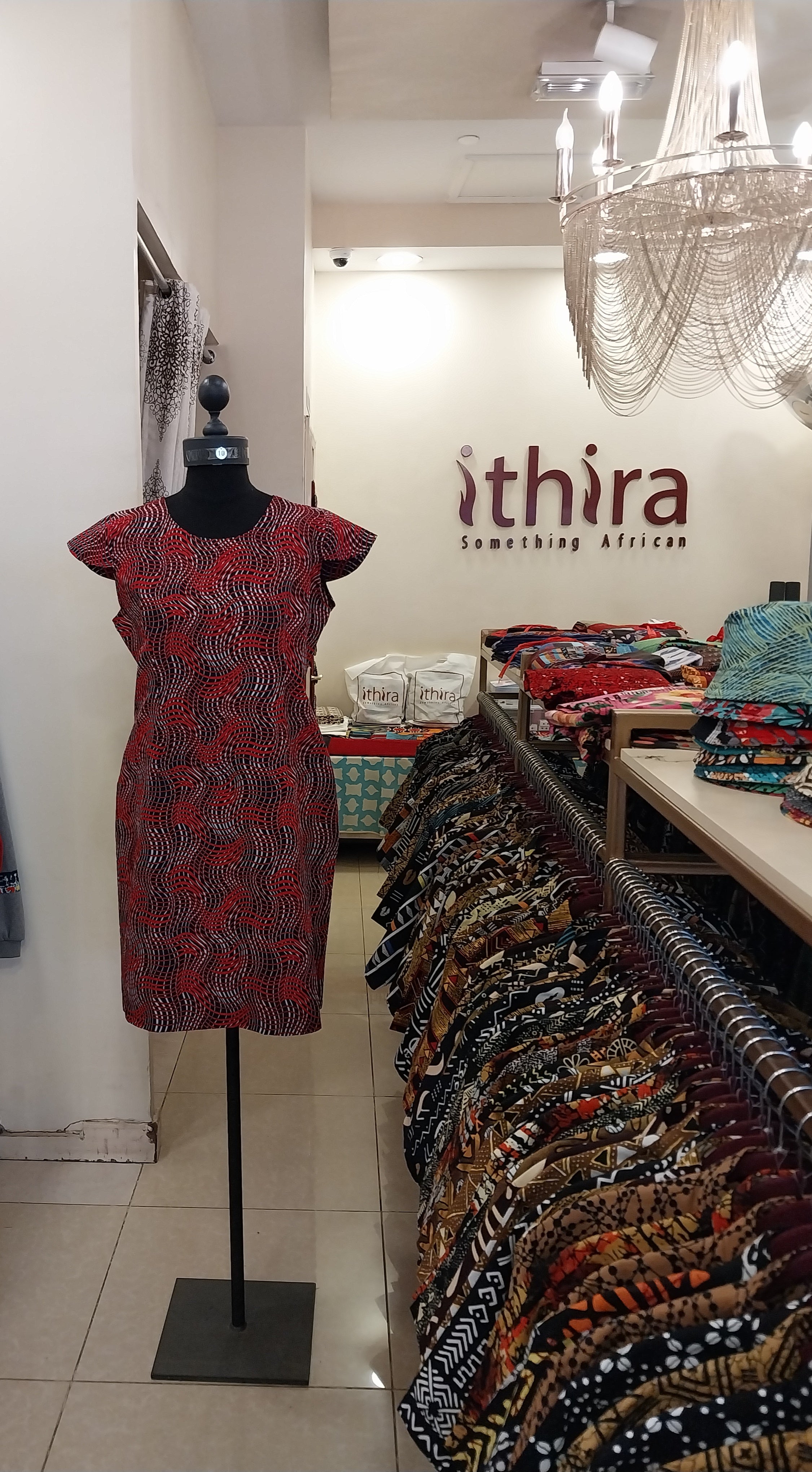Red Geometric Cup-Sleeved Knee-Length Dresses – Effortless Style Meets Everyday Comfort