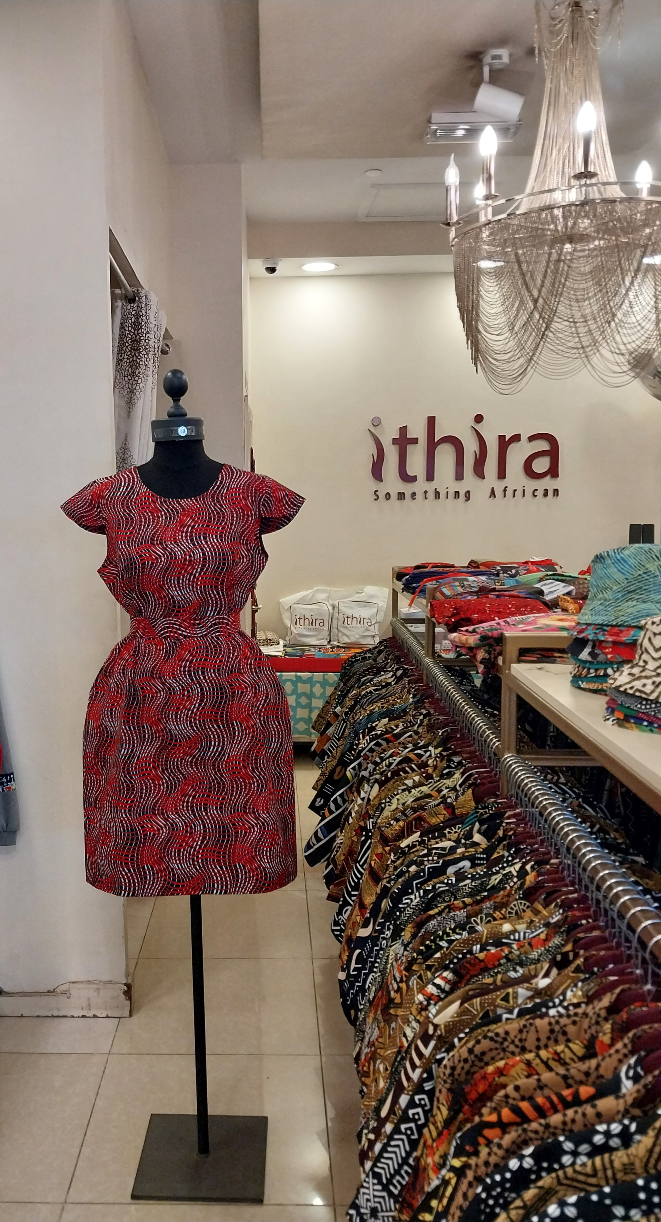 Red Geometric Cup-Sleeved Knee-Length Dresses – Effortless Style Meets Everyday Comfort