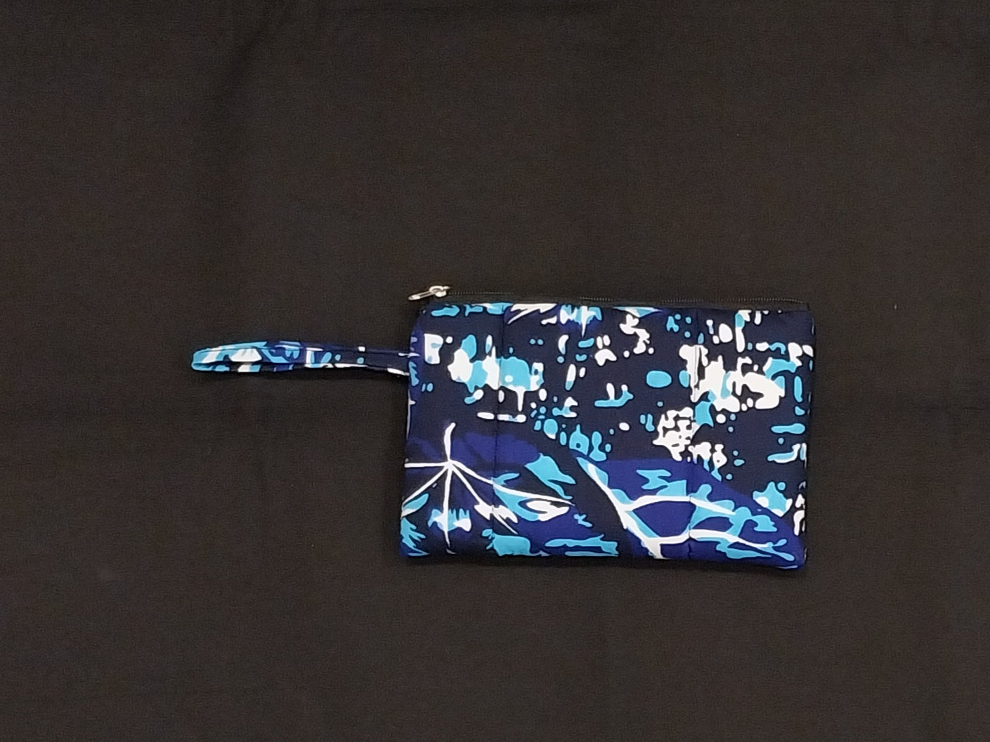 Blue & Black Kitenge Zipper Makeup Pouch