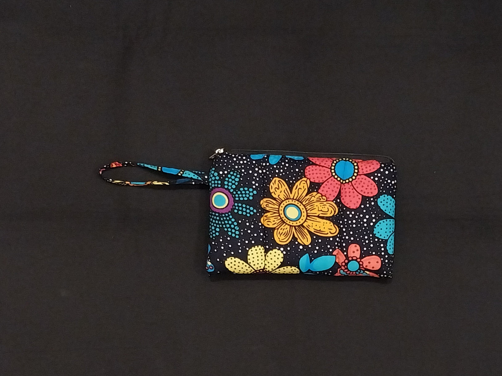 Multicolor Floral Kitenge Zipper Makeup Pouch