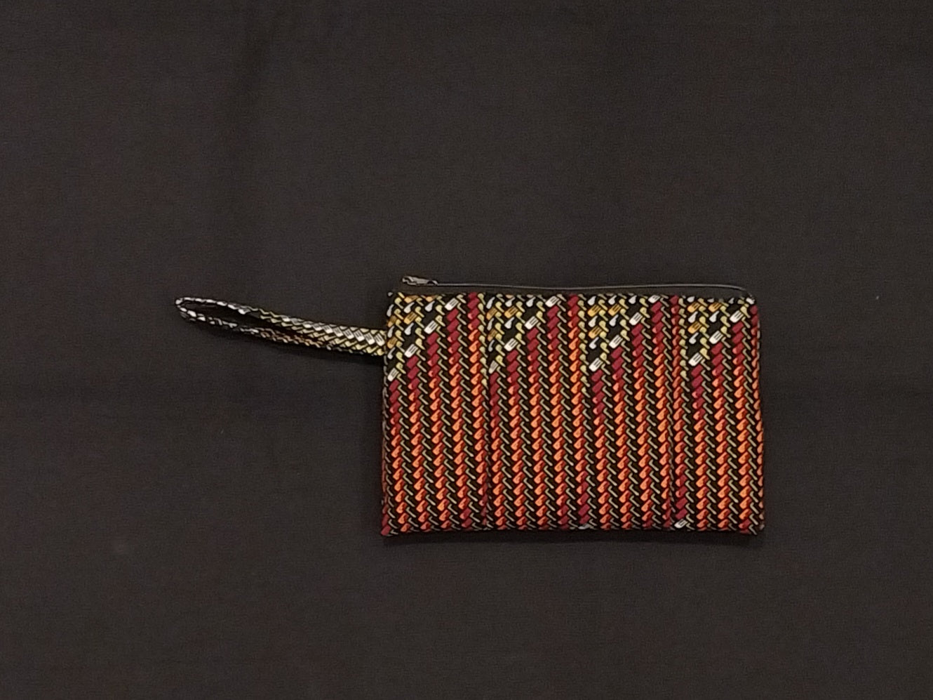 Mkeka Print Kitenge Zipper Makeup Pouch