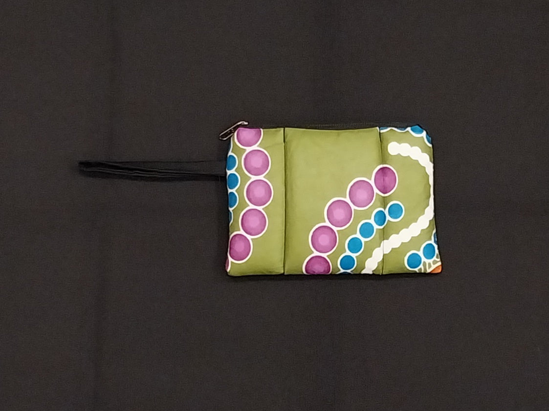 Green Kitenge Zipper Make-Up Pouch