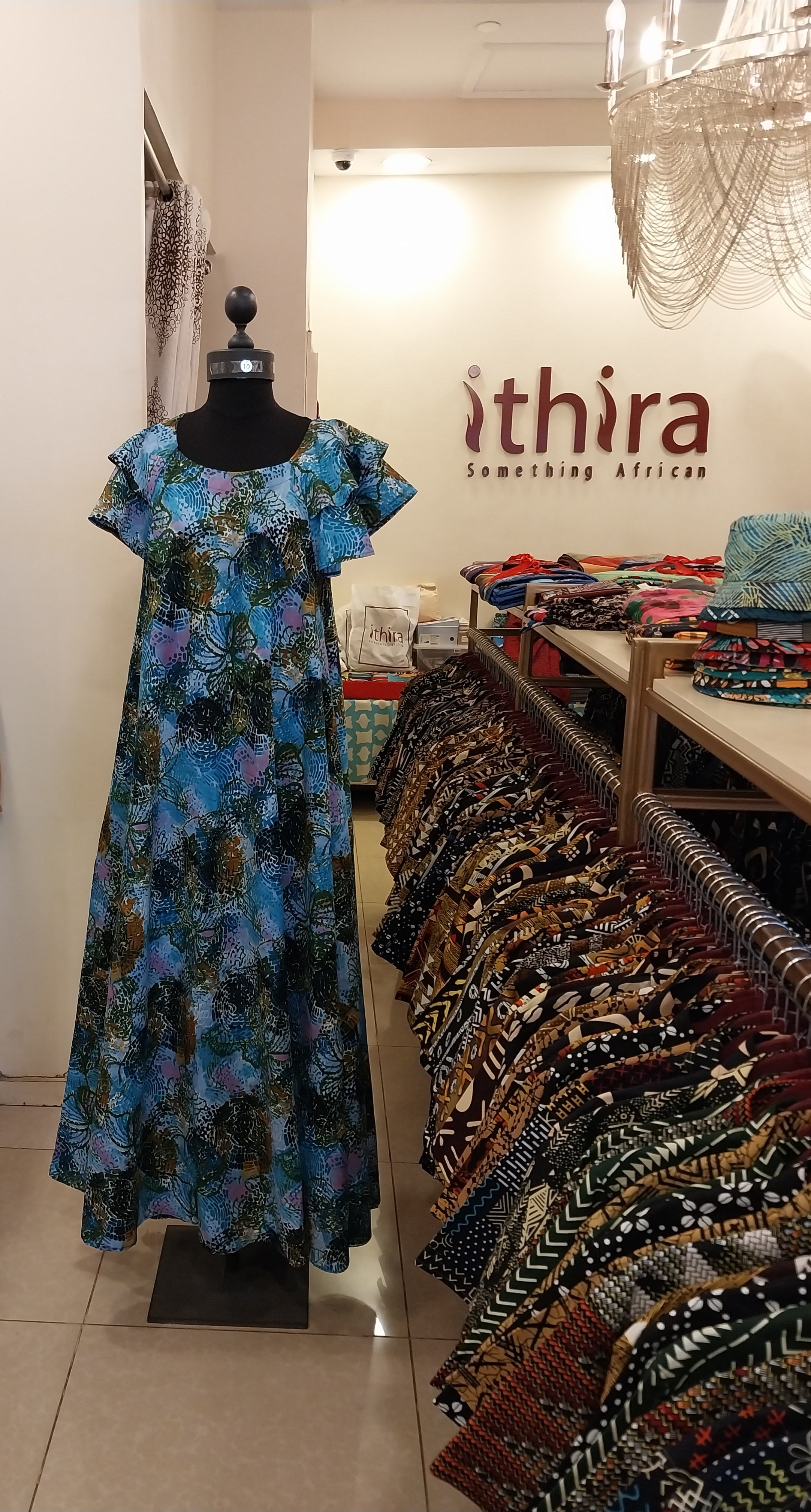 Light Blue & Green Double Flares Sleeve Tent Dress – Effortless Comfort & Modern Style