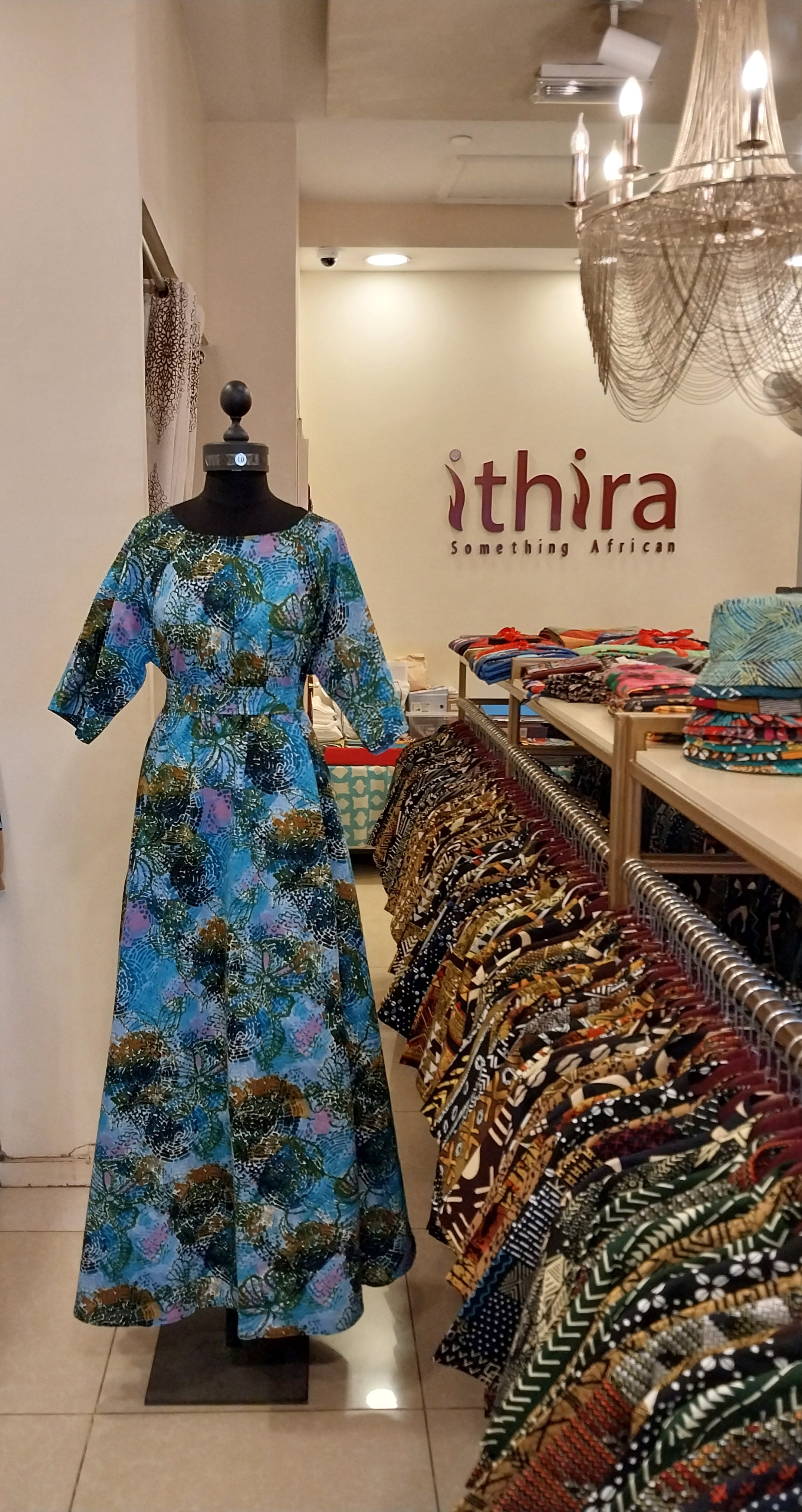 Light Blue & Green Short Sleeve Tent Dress – Effortless Comfort & Modern Style