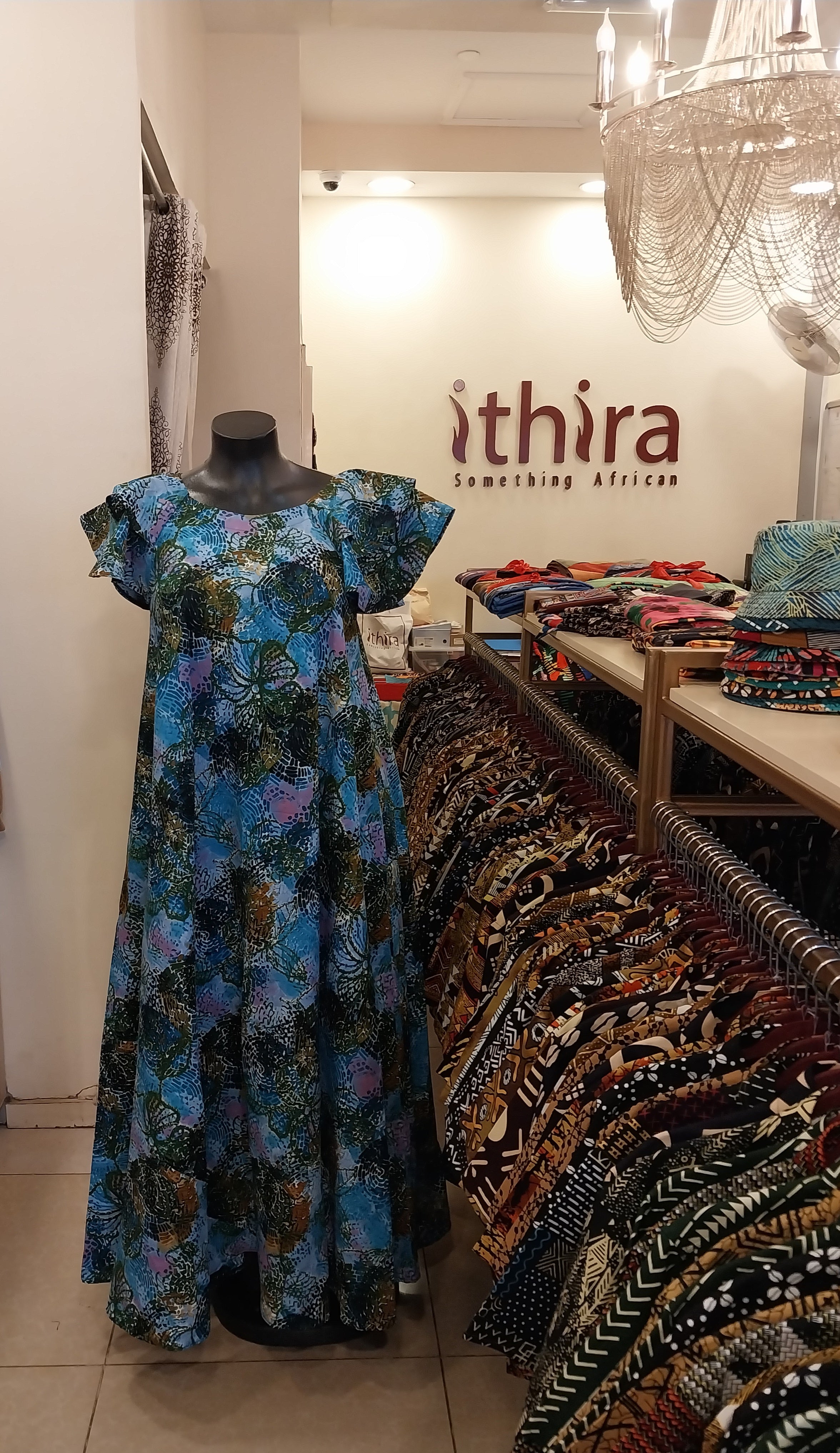 Light Blue & Green Double Flares Sleeve Tent Dress – Effortless Comfort & Modern Style