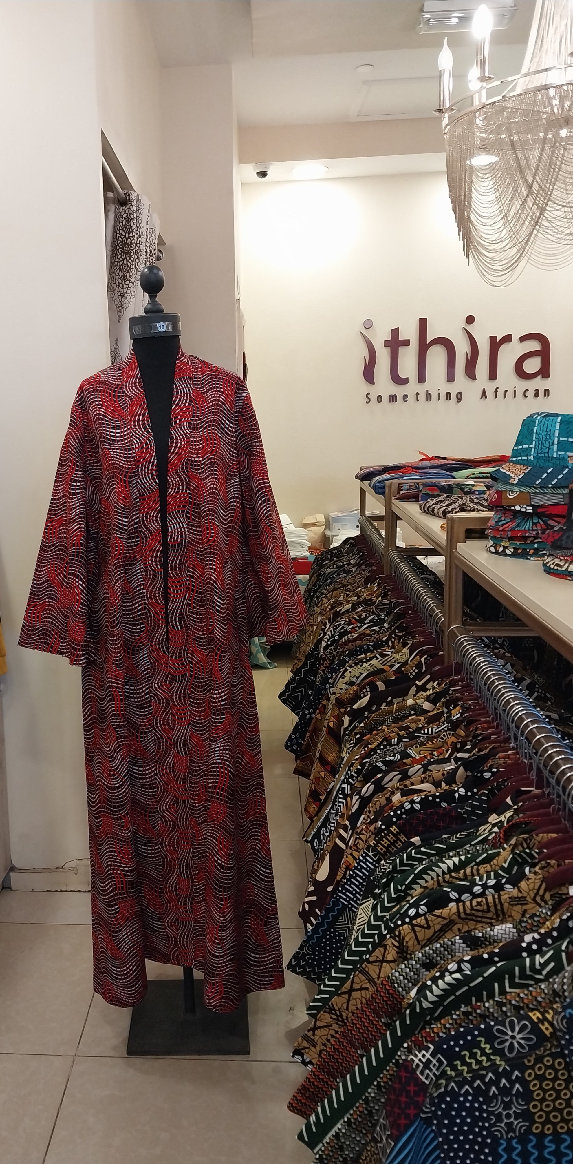 Red Geometric Kimono Floor-Length Dress-Elegant Long Kimono Maxi for Every Occasion