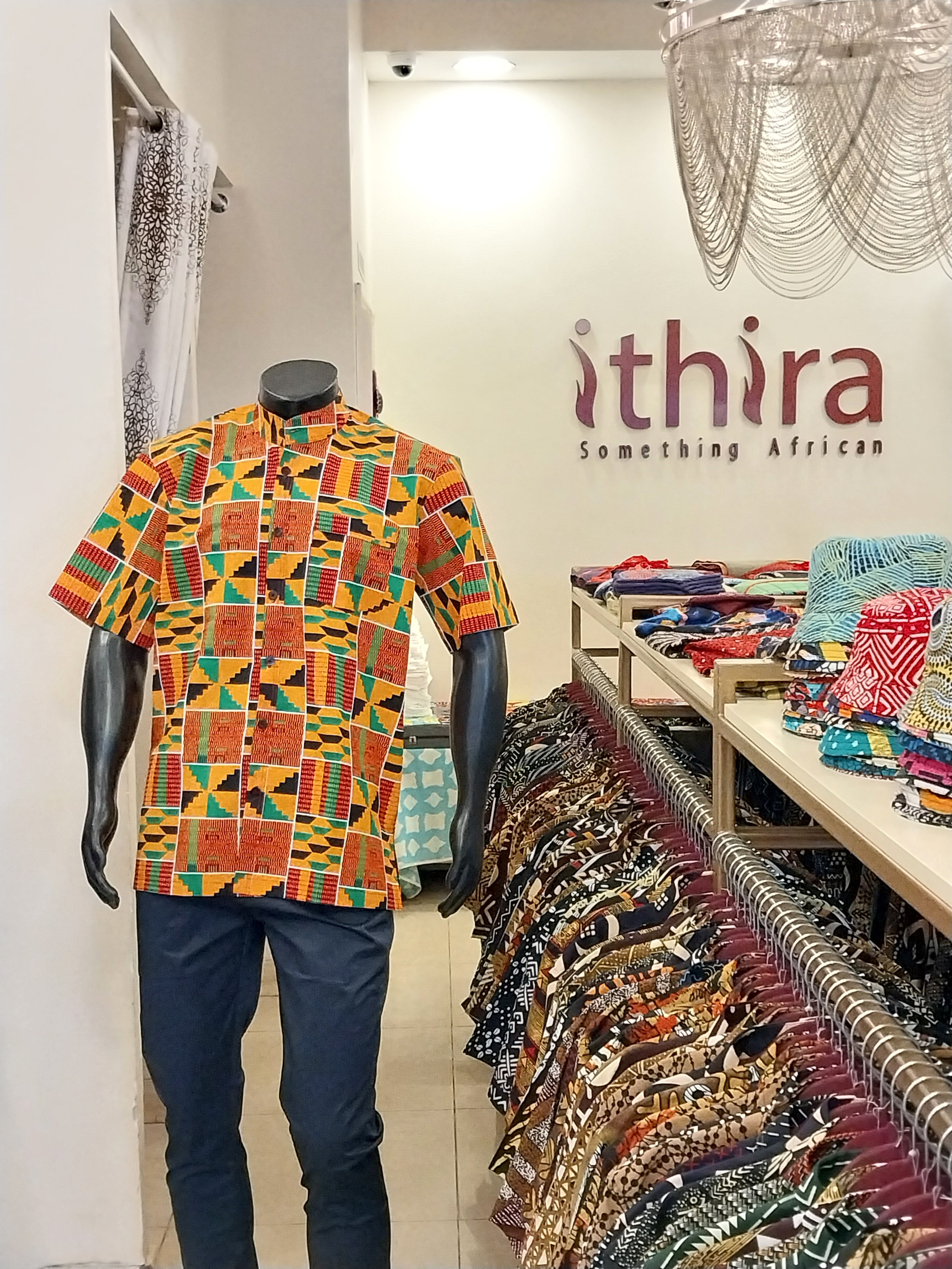 Multicoloured Kente Print Kitenge Shirt - Men's Short Sleeve Button-Down