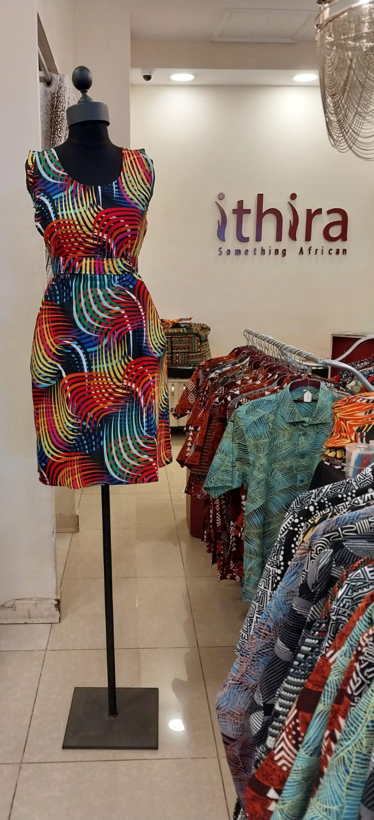 Multicolor Kitenge Sleeveless Knee-Length Dress - African Print A-Line Dress