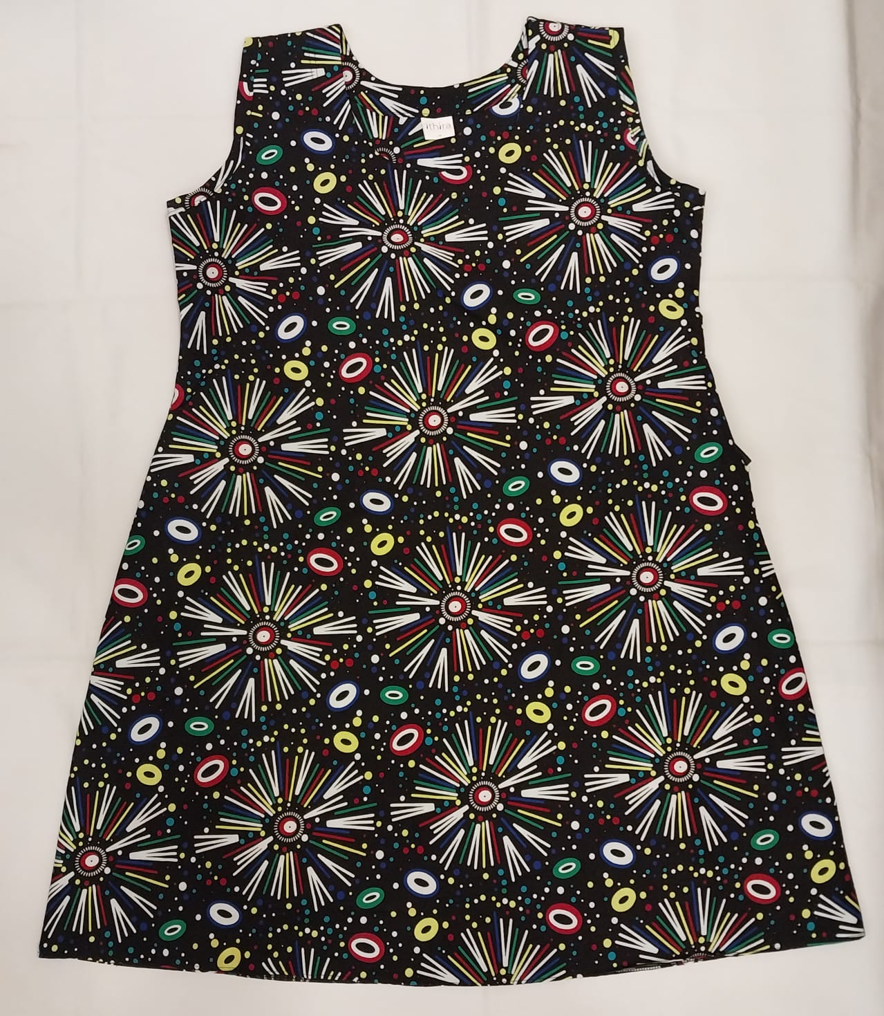 Playful Kitenge Sleeveless Knee-Length Dress - African Print A-Line Dress