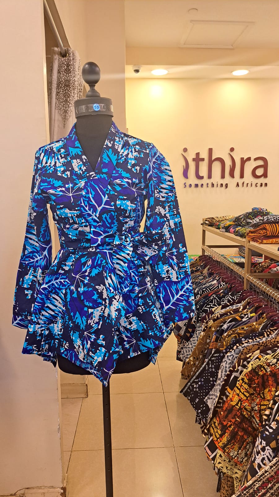 Blue Kitenge Wrap Top - Women's African Print Adjustable Top